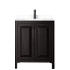 Custom image for Dark Espresso with Matte Black Trim / White Cultured Marble / No Mirror