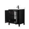Custom image for Dark Espresso with Matte Black Trim / White Cultured Marble / No Mirror