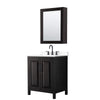 Custom image for Dark Espresso with Matte Black Trim / White Cultured Marble / Medicine Cabinet