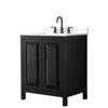Custom image for Dark Espresso with Matte Black Trim / White Cultured Marble / No Mirror