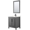 Custom image for Dark Gray with Matte Black Trim / Carrara Cultured Marble / 24