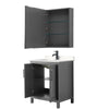 Custom image for Dark Gray with Matte Black Trim / Carrara Cultured Marble / Medicine Cabinet