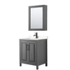 Custom image for Dark Gray with Matte Black Trim / Carrara Cultured Marble / Medicine Cabinet