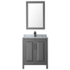 Custom image for Dark Gray with Matte Black Trim / White Carrara Marble / 24