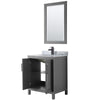 Custom image for Dark Gray with Matte Black Trim / White Carrara Marble / 24