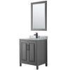 Custom image for Dark Gray with Matte Black Trim / White Carrara Marble / 24