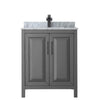 Custom image for Dark Gray with Matte Black Trim / White Carrara Marble / No Mirror