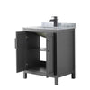 Custom image for Dark Gray with Matte Black Trim / White Carrara Marble / No Mirror