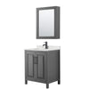 Custom image for Dark Gray with Matte Black Trim / Giotto Quartz / Medicine Cabinet