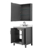Custom image for Dark Gray with Matte Black Trim / Giotto Quartz / Medicine Cabinet
