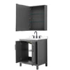 Custom image for Dark Gray with Matte Black Trim / White Cultured Marble / Medicine Cabinet