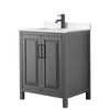 Custom image for Dark Gray with Matte Black Trim / White Quartz / No Mirror