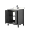 Custom image for Dark Gray with Polished Chrome Trim / Carrara Cultured Marble / No Mirror