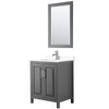 Custom image for Dark Gray with Polished Chrome Trim / White Cultured Marble / 24