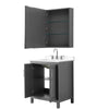 Custom image for Dark Gray with Polished Chrome Trim / White Cultured Marble / Medicine Cabinet