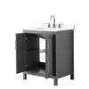 Custom image for Dark Gray with Polished Chrome Trim / White Cultured Marble / No Mirror