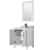 Custom image for White with Matte Black Trim / White Carrara Marble / 24