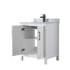 Custom image for White with Matte Black Trim / White Carrara Marble / No Mirror