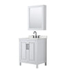 Custom image for White with Matte Black Trim / Giotto Quartz / Medicine Cabinet