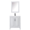 Custom image for White with Matte Black Trim / White Cultured Marble / Medicine Cabinet