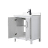 Custom image for White with Matte Black Trim / White Cultured Marble / No Mirror