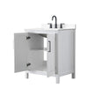 Custom image for White with Matte Black Trim / White Cultured Marble / No Mirror