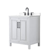 Custom image for White with Matte Black Trim / White Cultured Marble / No Mirror