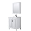 Custom image for White with Matte Black Trim / White Quartz / Medicine Cabinet