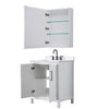 Custom image for White with Matte Black Trim / White Quartz / Medicine Cabinet