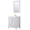 Custom image for White with Brushed Gold Trim / Carrara Cultured Marble / 24