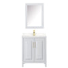 Custom image for White with Brushed Gold Trim / Carrara Cultured Marble / Medicine Cabinet