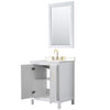 Custom image for White with Brushed Gold Trim / Carrara Cultured Marble / 24