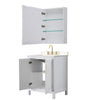 Custom image for White with Brushed Gold Trim / Carrara Cultured Marble / Medicine Cabinet