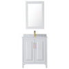 Custom image for White with Brushed Gold Trim / White Carrara Marble / 24