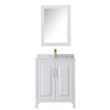 Custom image for White with Brushed Gold Trim / White Carrara Marble / Medicine Cabinet