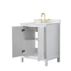 Custom image for White with Brushed Gold Trim / Giotto Quartz / No Mirror