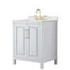 Custom image for White with Brushed Gold Trim / Giotto Quartz / No Mirror