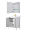 Custom image for White with Brushed Gold Trim / White Cultured Marble / Medicine Cabinet