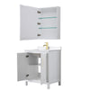 Custom image for White with Brushed Gold Trim / White Quartz / Medicine Cabinet