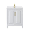 Custom image for White with Brushed Gold Trim / White Quartz / No Mirror
