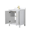 Custom image for White with Brushed Gold Trim / White Quartz / No Mirror