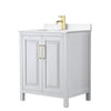 Custom image for White with Brushed Gold Trim / White Quartz / No Mirror