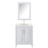 Custom image for White with Brushed Gold Trim / White Quartz / Medicine Cabinet