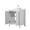 Custom image for White with Brushed Gold Trim / White Quartz / No Mirror