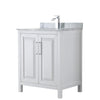 Custom image for White with Polished Chrome Trim / White Carrara Marble / No Mirror
