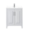 Custom image for White with Polished Chrome Trim / White Cultured Marble / No Mirror