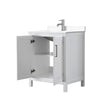 Custom image for White with Polished Chrome Trim / White Cultured Marble / No Mirror