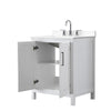 Custom image for White with Polished Chrome Trim / White Cultured Marble / No Mirror