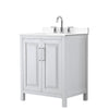 Custom image for White with Polished Chrome Trim / White Cultured Marble / No Mirror