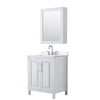 Custom image for White with Polished Chrome Trim / White Quartz / Medicine Cabinet